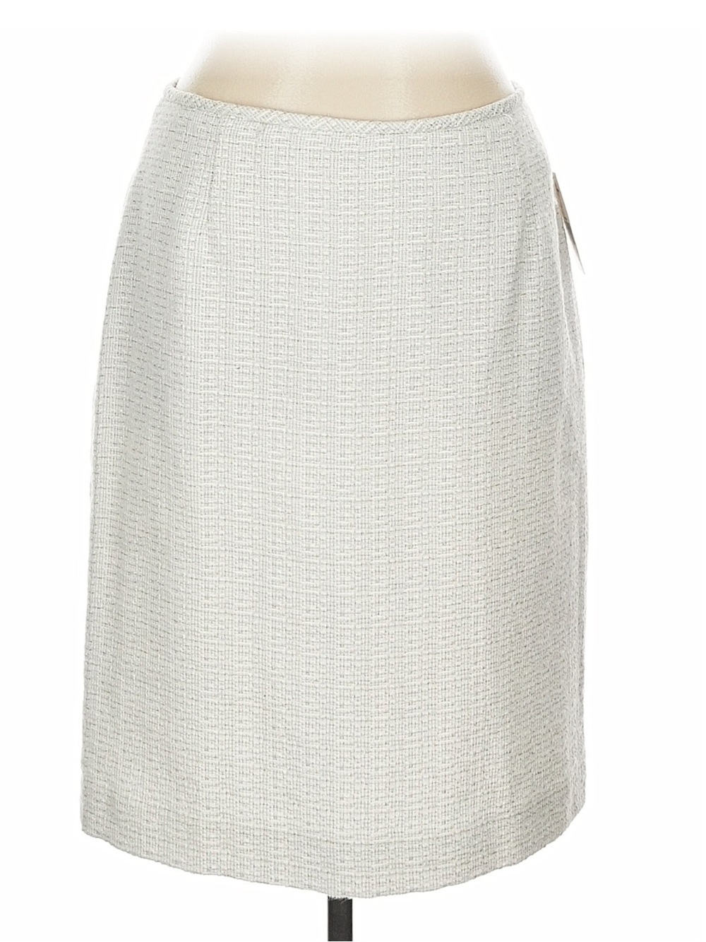 Tahari Cream Textured Pencil Skirt